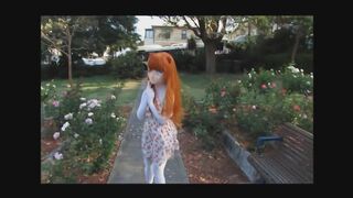 Kigurumi girl in the park :3