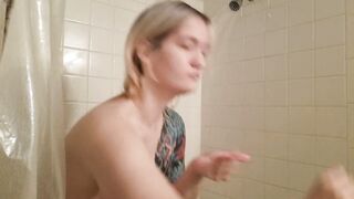 Busty Slut Showering