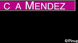 Monica Mendez on webcam saying Anniversary greetings for Pinupfiles