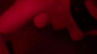 Masked girl gives handjob to fat guy