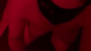 Masked girl gives handjob to fat guy