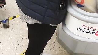Step Mom help Step Son Jerk off in Supermarket near Cashier