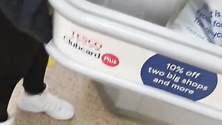 Step Mom help Step Son Jerk off in Supermarket near Cashier