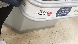 Step Mom help Step Son Jerk off in Supermarket near Cashier