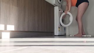 Stepmom Loves getting Undressed in the Laundry