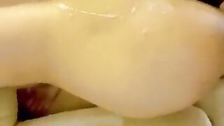 Slutwife gets creampie in the ass..