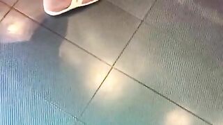 BBC Bulge in Public on Nice Ass and Pretty Feet I Excused my self