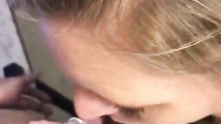 MILF PAWG Sucks Big Black Cock and gives Handjob Cum Shot