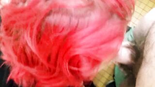 Redhead Jasper giving a blowjob