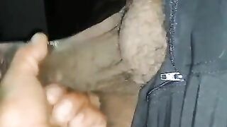 Wife swollws BBC cum while hubby touches balls