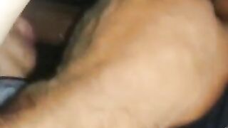 Wife swollws BBC cum while hubby touches balls