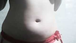 Pretty Woman in a Red Thong came to a Neighbor