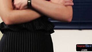 Lingerie Voyeur Encourages Submissive BF to Jerkoff