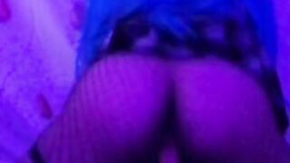 Goth Girl Records a Horny Tik Tok and Rides a Dildo Shaking Hard her Big Ass up Skirt no Panty