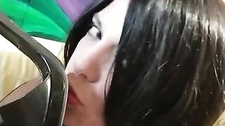 Morticia sucks on heel