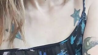 Pretty Sundress Babe Flashes You Under a Bridge