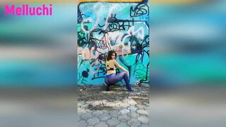 Teen blue pantyhose no panties