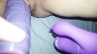 whore slut amateur wife fucks her pussy with a big dildo