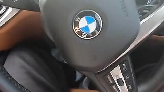 Step Mom Car Handjob make step son Cum and Hit the Steering Wheel