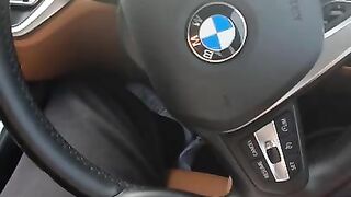 Step Mom Car Handjob make step son Cum and Hit the Steering Wheel