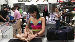 Asian pawnshop guest buffing the knob