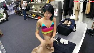 Asian pawnshop guest buffing the knob