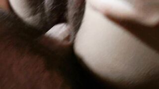 Hairy Cock in a Hairy Pussy! Moaning and taking slapping balls on my back!