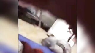 Vietnamese gf fucked secretly while roommate comes to close the door