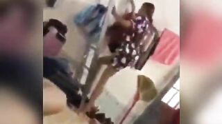 Vietnamese gf fucked secretly while roommate comes to close the door