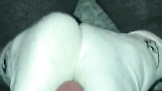 Sockjob in dirty white crew socks