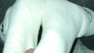Sockjob in dirty white crew socks