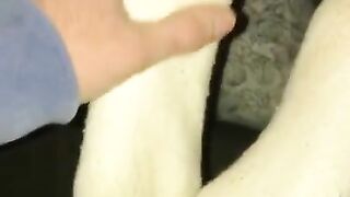 Sockjob in dirty white crew socks