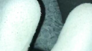 Sockjob in dirty white crew socks