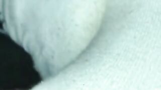 Sockjob in dirty white crew socks