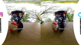 [VR180] Sweaty nylons shows you your sweaty Nikes and insoles and stinky feet