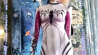 SpiderGwen BoiBlue11xx bulge huge cock print spider Gwen big dick Tiktok guys boys exposed leaks