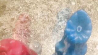 TOY TEST - Big Shocked To Tetsu huge dildo Mature MILF BBW chubby mom monster