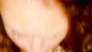 Thick Milf gives blowjob the  gets pounded hard by her bf then cumshot