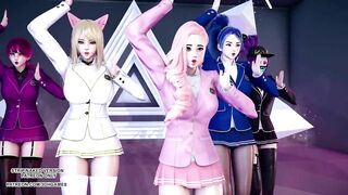 [MMD] STAYC - RAN2U Ahri Akali Kaisa Evelynn Seraphine Hot Kpop Dance KDA League of Legends