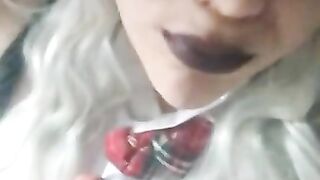 Shoving cock down my throat while smoking and masturbating