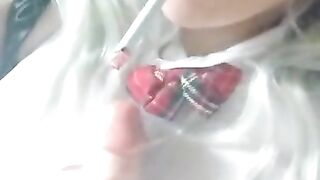 Shoving cock down my throat while smoking and masturbating