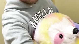 Peeing in the Sink Pretending my Stuffed Animal has a Penis