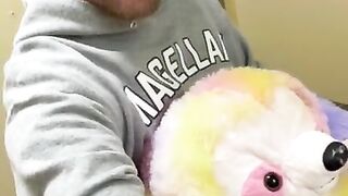 Peeing in the Sink Pretending my Stuffed Animal has a Penis