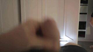 Dressing up turned him on - feet hands and mouth did the rest - cum in mouth