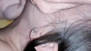 Throat fucking someone's cock hungry wife and Cumming on her face