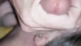 Throat fucking someone's cock hungry wife and Cumming on her face
