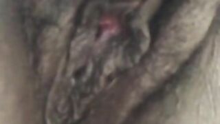 Ebony Playing With Creamy Pussy