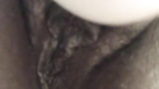 Ebony Playing With Creamy Pussy