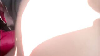 PUSSY CREAMING ON DICK IN CAR