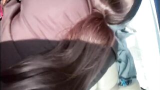 PUSSY CREAMING ON DICK IN CAR